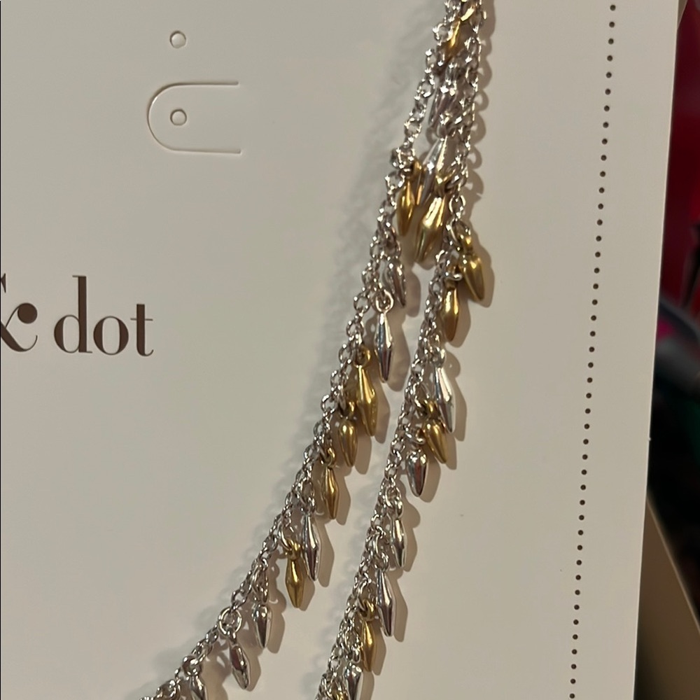 Stella & Dot Gold and Silver Vintage-Inspired Necklace - Picture 3 of 11